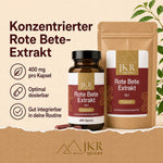 JKR Rote Bete Extrakt Kapseln im Glas und Doypack mit Produktvorteilen