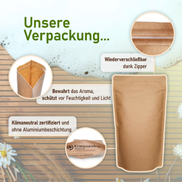 JKR Spices Verpackungsinfo Doypack wiederverschließbar aromaschonend Schutz vor Feuchtigkeit und Licht für Natriumcarbonat Soda