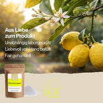 Aus Liebe zum Produkt, Zitronen am Baum, JKR Spices Zitronensäure im Doypack, sorgfältig ausgewählte Zutaten