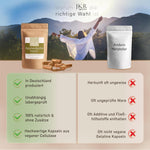 Vergleich Ayurvedische Kapseln von JKR gegenüber anderen Herstellern, mit Vorteilen wie natürlich, vegan, ohne Zusatzstoffe und ohne Füllstoffe