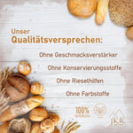 JKR Spices Brotgewürz – Qualitätsversprechen: ohne Geschmacksverstärker, ohne Konservierungsstoffe, ohne Rieselhilfe, ohne Farbstoffe; natürliche Gewürzmischung für aromatische Brote