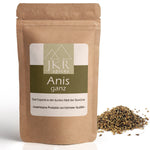 JKR Anis ganz im braunen Doypack mit aromatischen ganzen Anissamen – naturreines Gewürz für Backen, Tee und mediterrane Küche