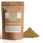 JKR Spices Brotgewürz im Standbeutel mit losem Gewürz auf weißem Hintergrund